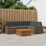 vidaXL Set de canapele de exterior 5 pcs Natural și Antracit 3383340
