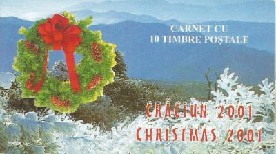 |Romania, LP 1573a/2001, Craciun 2001, carnet cu viniete autocolante, MNH foto