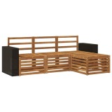 vidaXL Set de canapele de exterior 4 pcs natural 3384210
