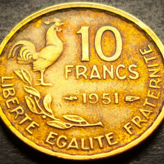 Moneda istorica 10 FRANCI - FRANTA, anul 1951 * cod 4231