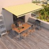 VidaXL Copertină retractabilă manual, galben și alb, 600x350 cm 3069238