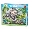 Puzzle 1000 piese Tigru Siberian alb, Jad