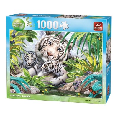 Puzzle 1000 piese Tigru Siberian alb foto