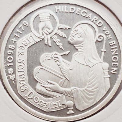 524 Germania 10 mark 1998 Hildegard von Bingen - F - km 193 argint foto