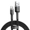 Baseus Type-C USB C Cafule Cablu de date și &icirc;ncărcare 2A 3m gri negru (CATKLF-UG1)