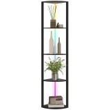 HOMCOM Lampa LED de Podea cu 5 Nivele, Reglabilă, cu Raft, Schimbare de Culori RGB, Telecomandă | Aosom Romania