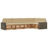 vidaXL Set de canapele de exterior 5 pcs Natural și Bej 3383371