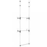 Cumpara ieftin Sistem de garderoba telescopic, cu bare, aluminiu