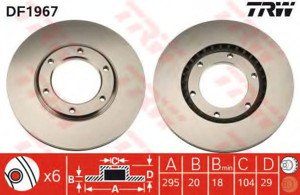 Disc frana NISSAN PATROL GR V Wagon (Y61) (1997 - 2016) TRW DF1967