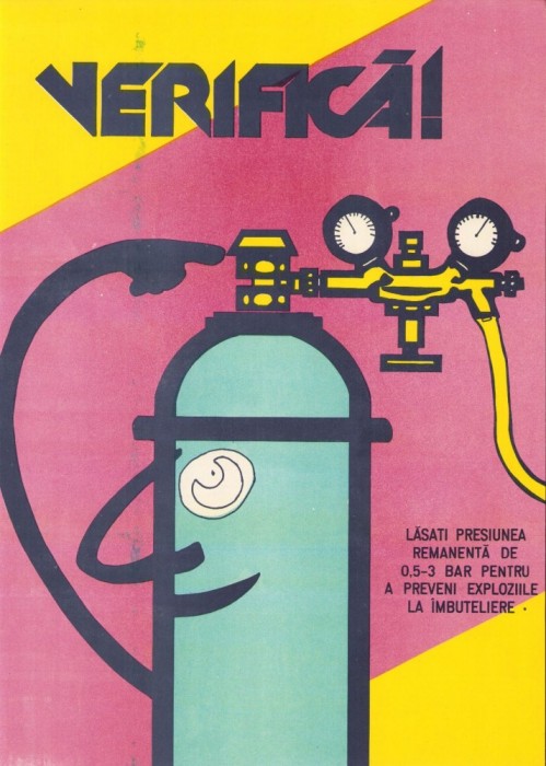 AF5 Afiș protecția muncii, Rom&acirc;nia comunistă