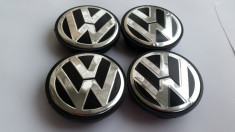 Capacele roata Volkswagen 55 mm negru cu silver set 4 bucati foto