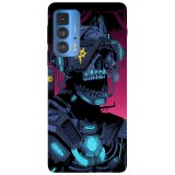 Husa compatibila cu Motorola G20 model Cyberpunk Skull, Silicon, TPU, Viceversa, Transparent, Carcasa