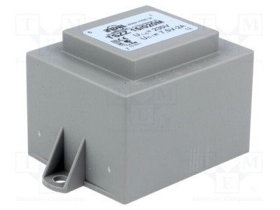 Transformator &amp;icirc;ncapsulat INDEL 18VA 230VAC 7,5V 2,4A PCB IP00 foto