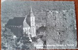 Carte postala, Brasov, Biserica Neagra si Turnul, 1938