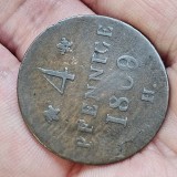 Germania , SACHSEN , 4 PFENNIGE 1809 H