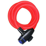 Anti-furt cu lacăt Cable Lock OXFORD colour red 1800mm x 12mm