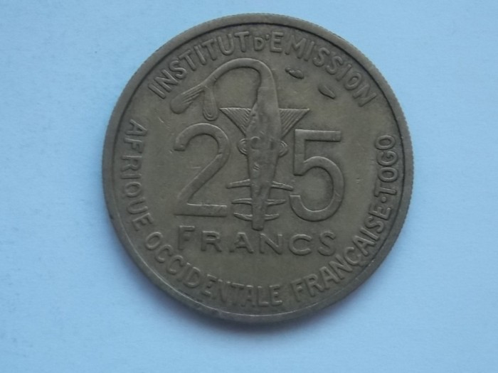 25 FRANCS 1957 TOGO