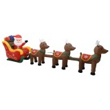 Cumpara ieftin Decoratiune gonflabila cu Mos Craciun si reni, LED-uri, 490 cm
