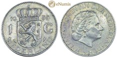 (M105) 1 Gulden 1955 Argint Olanda - Km  184