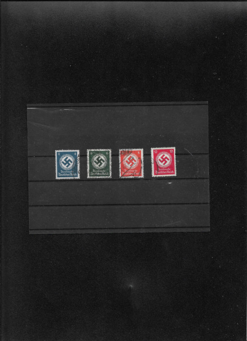 Set Serie 4 timbre Deutsches Reich svastica