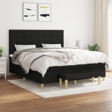 VidaXL Pat box spring cu saltea, negru, 180x200 cm, catifea 3137175