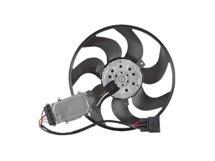 GMV ventilator radiator Audi Q7 (4L), 2005-2015, Porsche Cayenne 2002-2010; VW Touareg (7L), 2002-2010; motor TDI, diesel, 4 pini, cu modul de contro