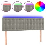 Cumpara ieftin Tablie de pat cu LED, gri deschis, 144x5x78/88 cm, catifea