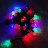 Instalatie de craciun rgrb liniara, model anise, 10 m, din care 1 m prelungitor 220v, 40 led, interconectabila, fir negru, multicolor