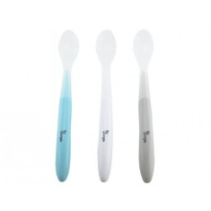 Set tacamuri copii BO Jungle 3 lingurite moi din silicon albastre