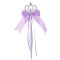 Bagheta argintie cu model coroana, pietre si panglici Mov, 34 cm, ATU-085526