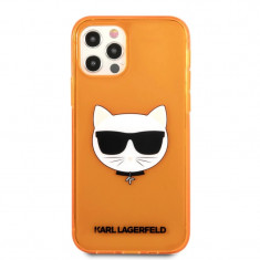 Husa Karl Lagerfeld Choupette Head pentru iPhone 12 Pro Max Portocaliu foto