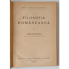 FILOSOFIA ROMANEASCA de MARIN STEFANESCU , 1922 * LEGATURA VECHE