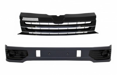 Prelungire Bara Fata cu Grila Centrala fara emblema VW Transporter Multivan Caravelle T5 T5.1 Facelift (2010-2015) Sportline Performance AutoTuning foto