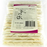 RECOMPENSE PENTRU CAINI BATON ALB PIELE RASUCIT 12,5CM 5-6G (SET 100 BUC) 110808