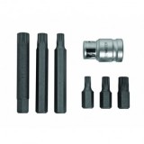 Set 6 biti cu prelungitor Topmaster 330351, M6-M12, 1/2&quot;, Crom Vanadiu