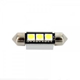 Led bec T10x36 3x5050 alb rece CanBus blister