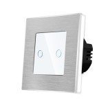 Cumpara ieftin Intrerupator Dublu cu Touch din Sticla si Rama de Aluminiu LUXION, 500W SmartElectro IntelligentHouse