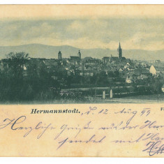 251 - SIBIU, Panorama, Litho, Romania - old postcard - used - 1899