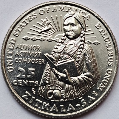 25 cents / quarter dollar 2024 USA, Zitkala-&amp;Scaron;a, Lit.P, km#792 foto