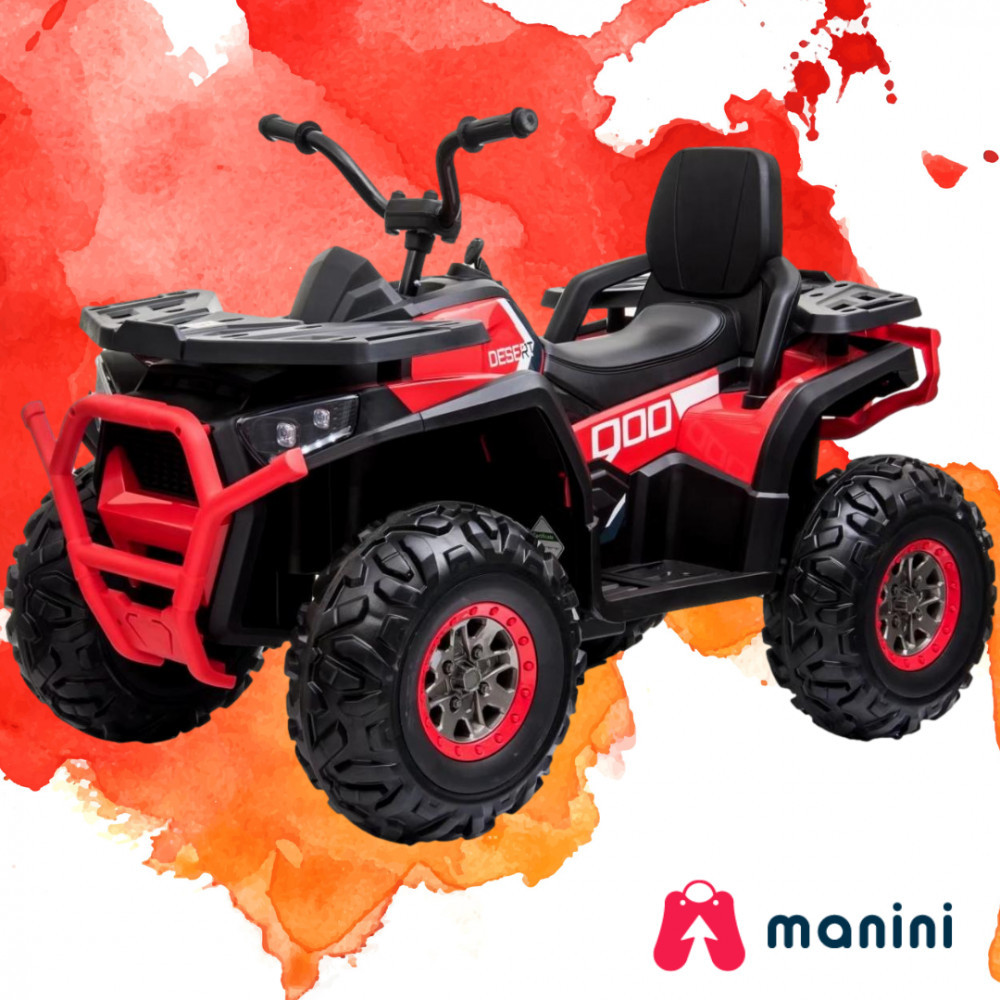 ATV electric pentru copii, Manini, 2 locuri, baterie 12V, 7AH, motor 35W * 2,  Rosu, 2-4 ani, Fata | Okazii.ro