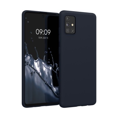 Husa Kwmobile pentru Samsung Galaxy A51, Albastru inchis, Silicon, KWM000010YZ042C foto