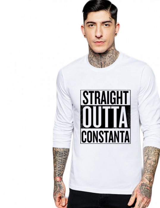 Bluza barbati alba - Straight Outta Constanta - M