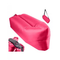 Saltea autogonflabila pentru camping plaja sau piscina tip sezlong 230 - 70cm culoare Roz