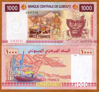 !!! RARR : DJIBOUTI - 1.000 FRANCI 2005 - P 42 a - UNC / SERIA F foto