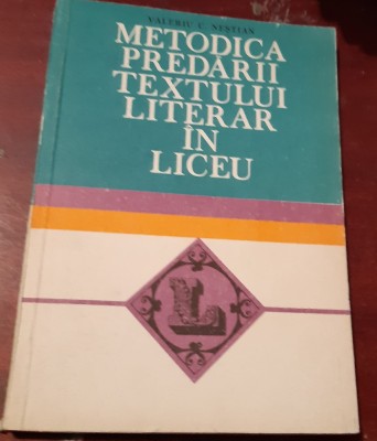 METODICA PREDARII TEXTULUI LITERAR IN LICEU foto