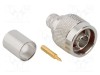 Conector N mufă tată drept 50&Omega; crimpat pe cablu aurit PTFE AMPHENOL RF