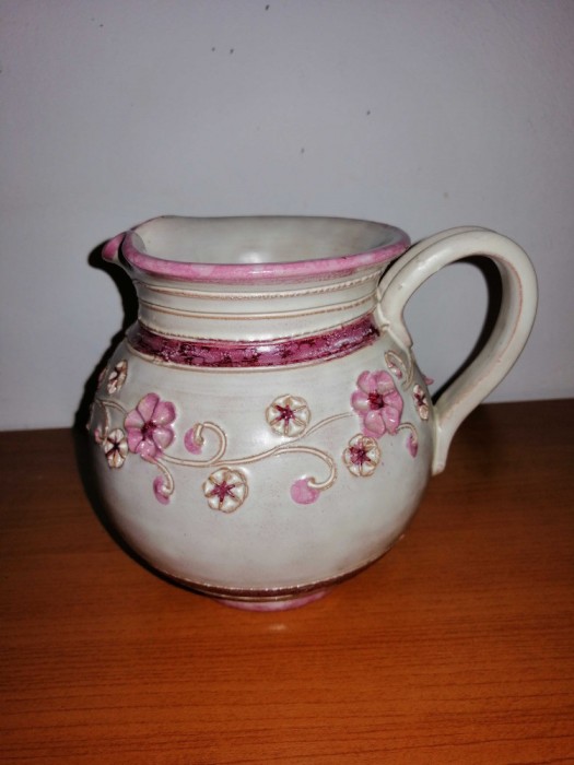 Carafa ulcior Vaza flori roz ceramica Vintage Ainring Keramik ...