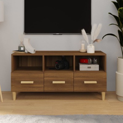 vidaXL Comodă TV, stejar maro, 102x36x50 cm, lemn compozit 817497 foto