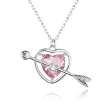 Cumpara ieftin Lantisor din Argint 925 Pink Heart --Inima ROZ---ARG139E