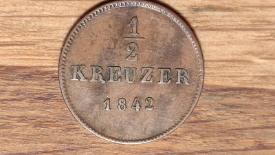 Wurttemberg - moneda de colectie - 1/2 kreuzer 1842 - Wilhelm I - impecabila ! foto